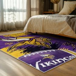nfl minnesota vikings area rug non slip football carpet home decor gift idea for fans bedroom mv234