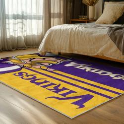 nfl minnesota vikings area rug non slip football carpet home decor gift idea for fans bedroom mv235