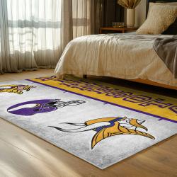 nfl minnesota vikings area rug non slip football carpet home decor gift idea for fans bedroom mv238