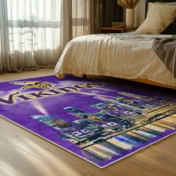 nfl minnesota vikings area rug non slip football carpet home decor gift idea for fans bedroom mv243