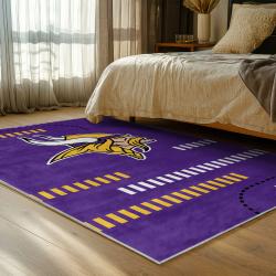 nfl minnesota vikings area rug non slip football carpet home decor gift idea for fans bedroom mv244