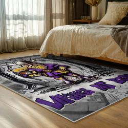 nfl minnesota vikings area rug non slip football carpet home decor gift idea for fans bedroom mv245