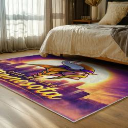 nfl minnesota vikings area rug non slip football carpet home decor gift idea for fans bedroom mv248