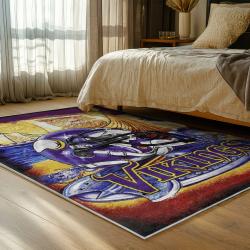 nfl minnesota vikings area rug non slip football carpet home decor gift idea for fans bedroom mv249