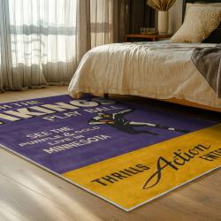 nfl minnesota vikings area rug non slip football carpet home decor gift idea for fans bedroom mv252