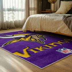 nfl minnesota vikings area rug non slip football carpet home decor gift idea for fans bedroom mv253