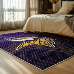 nfl minnesota vikings area rug non slip football carpet home decor gift idea for fans bedroom mv254