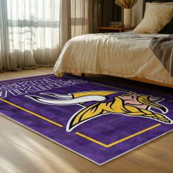 nfl minnesota vikings area rug non slip football carpet home decor gift idea for fans bedroom mv255