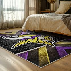 nfl minnesota vikings area rug non slip football carpet home decor gift idea for fans bedroom mv70