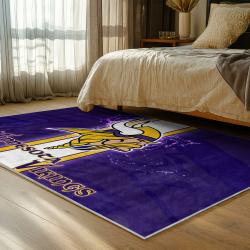 nfl minnesota vikings area rug non slip football carpet home decor gift idea for fans bedroom mv71