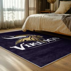 nfl minnesota vikings area rug non slip football carpet home decor gift idea for fans bedroom mv73
