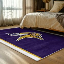 nfl minnesota vikings area rug non slip football carpet home decor gift idea for fans bedroom mv78