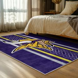 nfl minnesota vikings area rug non slip football carpet home decor gift idea for fans bedroom mv81