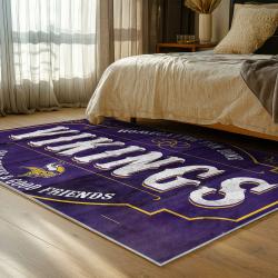 nfl minnesota vikings area rug non slip football carpet home decor gift idea for fans bedroom mv84