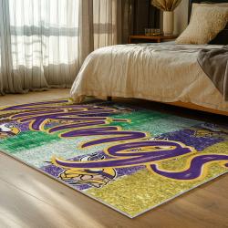 nfl minnesota vikings area rug non slip football carpet home decor gift idea for fans bedroom mv87