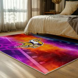 nfl minnesota vikings area rug non slip football carpet home decor gift idea for fans bedroom mv89