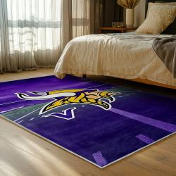nfl minnesota vikings area rug non slip football carpet home decor gift idea for fans bedroom mv91