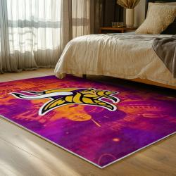 nfl minnesota vikings area rug non slip football carpet home decor gift idea for fans bedroom mv93