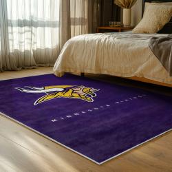 nfl minnesota vikings area rug non slip football carpet home decor gift idea for fans bedroom mv96