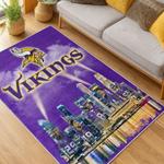 nfl minnesota vikings area rug non slip football carpet home decor gift idea for fans living room mv243