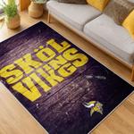 nfl minnesota vikings area rug non slip football carpet home decor gift idea for fans living room mv247