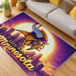 nfl minnesota vikings area rug non slip football carpet home decor gift idea for fans living room mv248