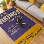 nfl minnesota vikings area rug non slip football carpet home decor gift idea for fans living room mv252