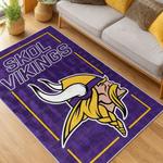nfl minnesota vikings area rug non slip football carpet home decor gift idea for fans living room mv255
