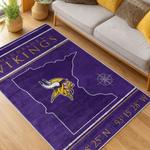 nfl minnesota vikings area rug non slip football carpet home decor gift idea for fans living room mv80