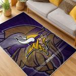 nfl minnesota vikings area rug non slip football carpet home decor gift idea for fans living room mv85