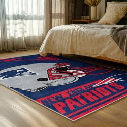 nfl new england patriots area rug non slip football carpet home decor gift idea for fans bedroom nep116