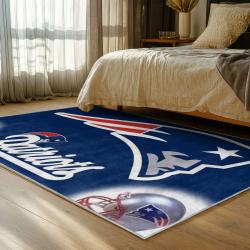 nfl new england patriots area rug non slip football carpet home decor gift idea for fans bedroom nep125