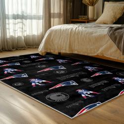 nfl new england patriots area rug non slip football carpet home decor gift idea for fans bedroom nep131