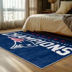 nfl new england patriots area rug non slip football carpet home decor gift idea for fans bedroom nep136
