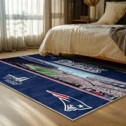 nfl new england patriots area rug non slip football carpet home decor gift idea for fans bedroom nep158