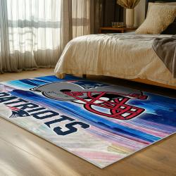 nfl new england patriots area rug non slip football carpet home decor gift idea for fans bedroom nep167