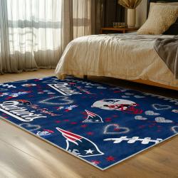 nfl new england patriots area rug non slip football carpet home decor gift idea for fans bedroom nep198