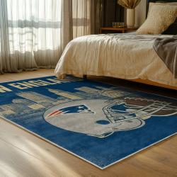 nfl new england patriots area rug non slip football carpet home decor gift idea for fans bedroom nep201