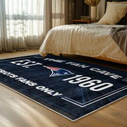 nfl new england patriots area rug non slip football carpet home decor gift idea for fans bedroom nep51