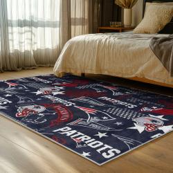 nfl new england patriots area rug non slip football carpet home decor gift idea for fans bedroom nep54