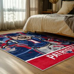 nfl new england patriots area rug non slip football carpet home decor gift idea for fans bedroom nep55