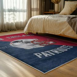 nfl new england patriots area rug non slip football carpet home decor gift idea for fans bedroom nep56