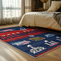 nfl new england patriots area rug non slip football carpet home decor gift idea for fans bedroom nep85
