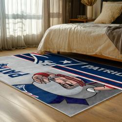 nfl new england patriots area rug non slip football carpet home decor gift idea for fans bedroom nep90