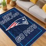 nfl new england patriots area rug non slip football carpet home decor gift idea for fans living room nep104