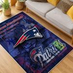 nfl new england patriots area rug non slip football carpet home decor gift idea for fans living room nep147