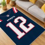 nfl new england patriots area rug non slip football carpet home decor gift idea for fans living room nep53