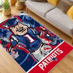 nfl new england patriots area rug non slip football carpet home decor gift idea for fans living room nep55