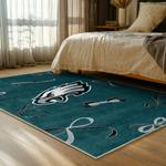 nfl philadelphia eagles footbball team logo sport carpet area rug home bed room pe136