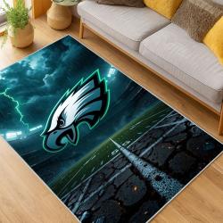 nfl philadelphia eagles footbball team logo sport carpet area rug home living room pe115